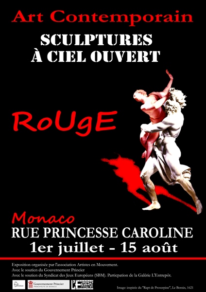 poster affiche rouge monaco artistes en mouvement